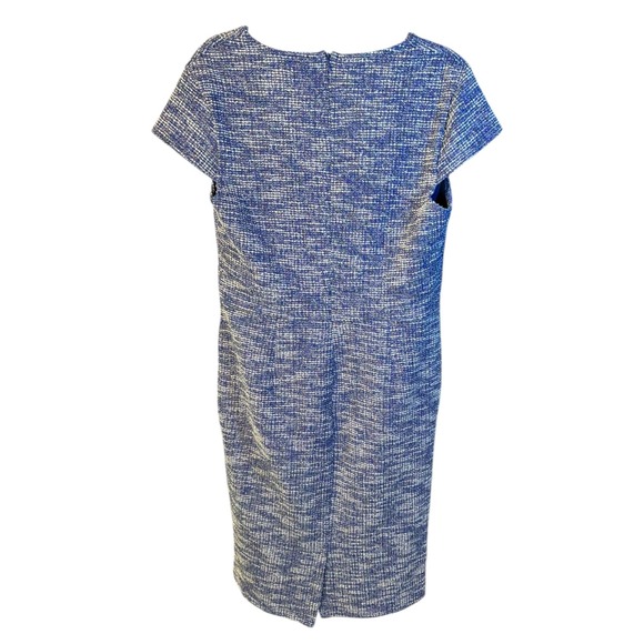 Grace Karin Dress Womens Large L Blue White Tweed Square Neck Career Party - Picture 3 of 6